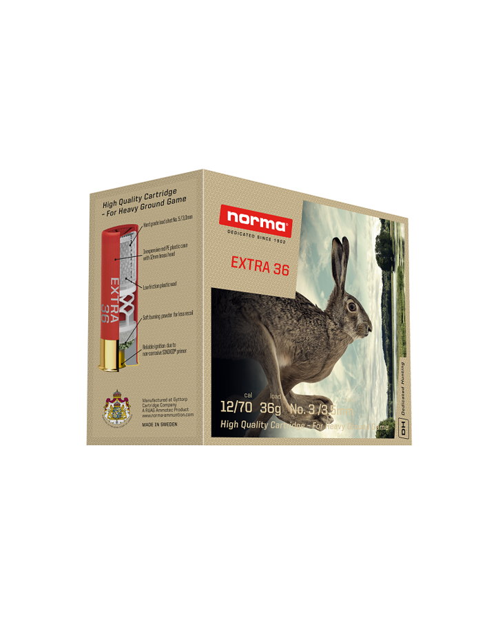 Norma Ammunition Lead Extra 36 12/70