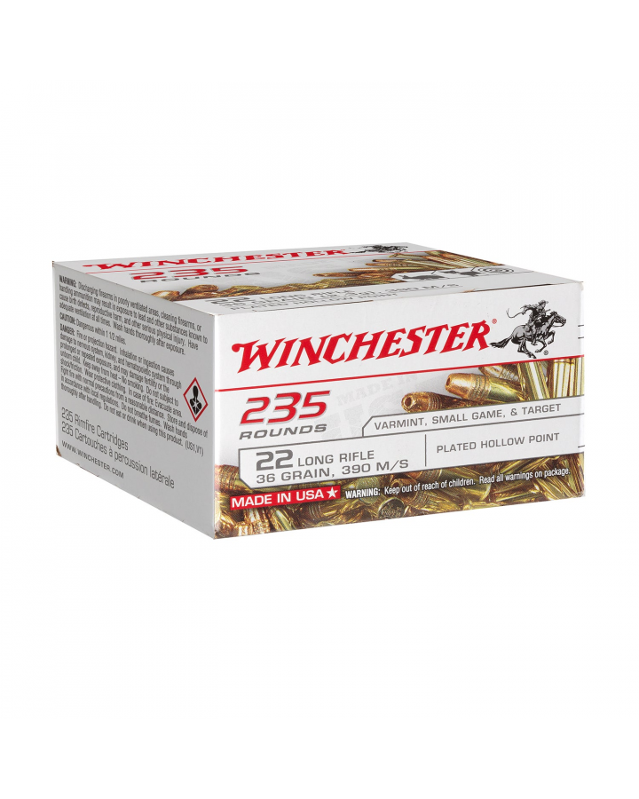 Winchester Super-X 36gr LHP Copper Plated, 235 rounds