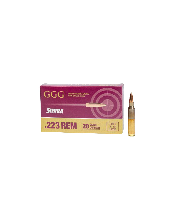 GGG Ammunition, .223Rem 77gr Sierra MatchKing